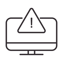 alert icon, computer warning error symbol, attention danger exclamation mark precaution, line style design