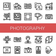 photography simple icons set