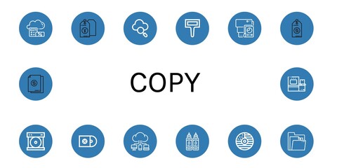 Set of copy icons