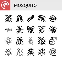 Set of mosquito icons