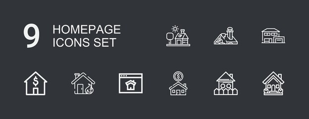 Editable 9 homepage icons for web and mobile