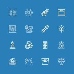 Editable 16 justice icons for web and mobile