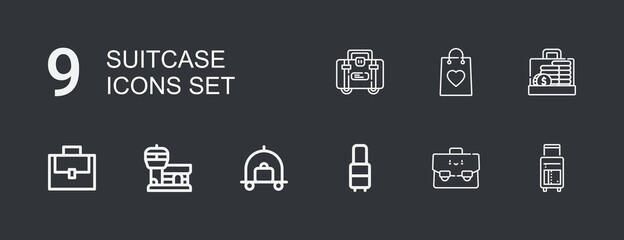 Editable 9 suitcase icons for web and mobile