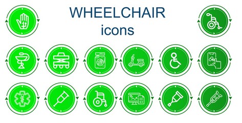 Editable 14 wheelchair icons for web and mobile