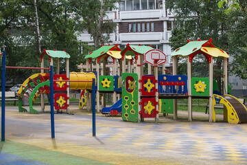 Fototapeta na wymiar Children's playground in a residential area