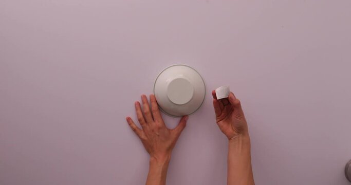 Life hack: struggling taking off a sticker, adding hot water to a white bowl to easily taking a sticker out 