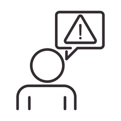 alert icon, avatar error sign, attention danger exclamation mark precaution, line style design