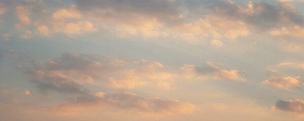 Beautiful sunset sky above clouds with dramatic light