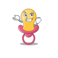 A funny cartoon design concept of baby pacifier with happy face