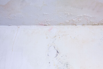 Dirt watery ceiling leaking view indicating dangerous of flood and mold grow