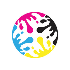 logo abstract print cmyk color
