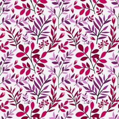 Fotobehang Tropische Bladeren Leaf and Flower pink color Seamless Pattern  © VISIT INDONESIA STD.