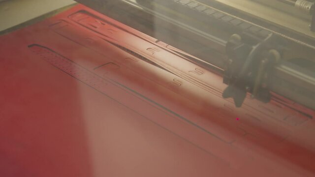 Laser cutter cutting templates to make PPE and various other things time lapse