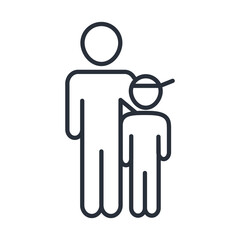 father and son character together family day, icon in outline style