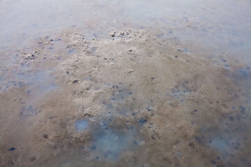 
View of blurry mud texture used for clay mask in beauty products
