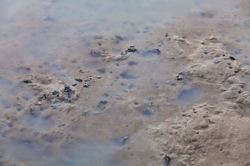 
View of blurry mud texture used for clay mask in beauty products
