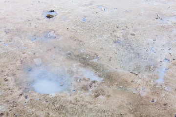
View of blurry mud texture used for clay mask in beauty products