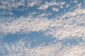 The picture of the blue sky and floating clouds