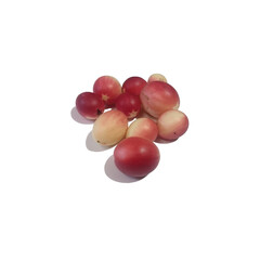 Thai fruit is bengal-currants isolated on white background.
