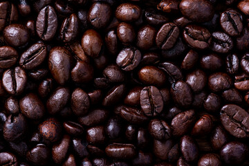 Roasted coffee beans background