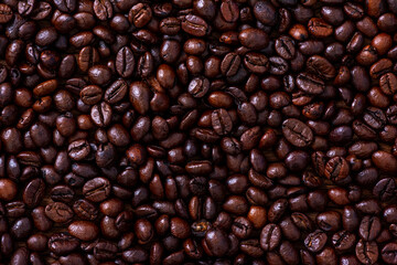 Roasted coffee beans background