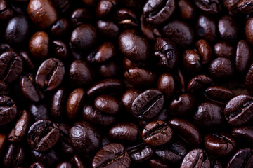 Roasted coffee beans background