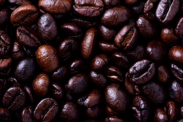 Roasted coffee beans background