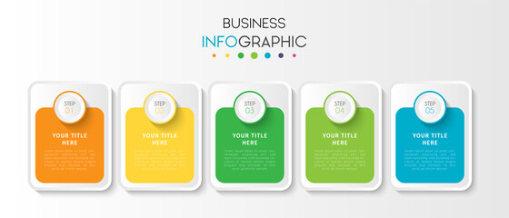 Business infographic element with options, steps, number vector template design