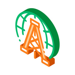 Oil-Derrick Planet Problem vector isometric sign. color isolated symbol illustration