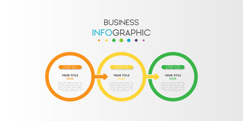 Business infographic element with options, steps, number vector template design