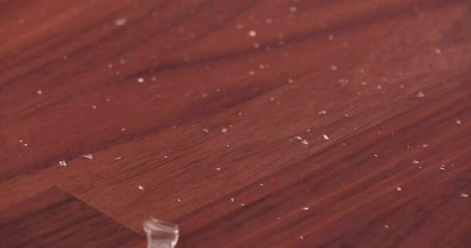 using bread to clean up broken glass
