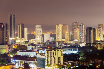 Fototapeta na wymiar Cityscape view of George Town Penang during dawn