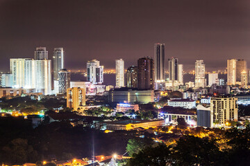Cityscape view of George Town Penang during dawn
