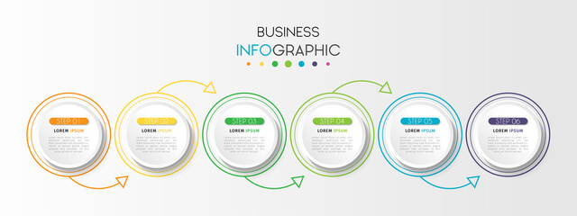 Business infographic element with options, steps, number vector template design