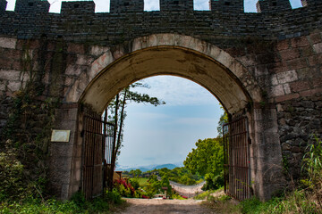 Fototapeta na wymiar Gate to ancient sea wall, zhejiang province, china