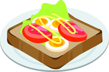 ゆでたまごとトマトのトースト