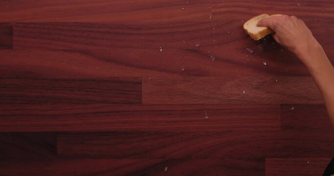 using bread to clean up broken glass