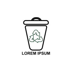 zero waste recycling symbol icon logo design template
