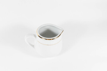 Empty syrup pot in a white isolated background