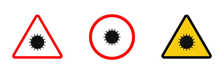 Warning Sign of Coronavirus. Simple Vector Illustration.