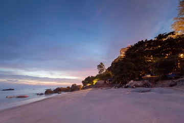 Photo sur Plexiglas Plage de Seven Mile, Grand Cayman Batu ferringhi of George Town Penang sunrise or sunset view by the shore