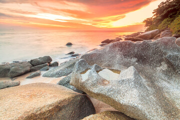 Batu ferringhi of George Town Penang sunrise or sunset view by the shore