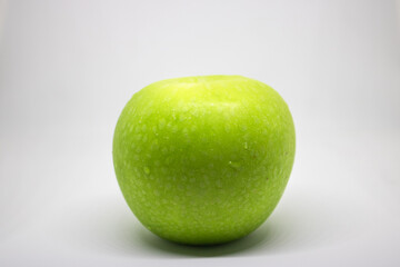 green apple on white background