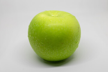 green apple on white background