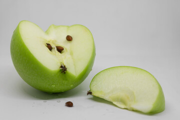 half of green apple