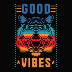 Tiger face illustration for t shirt design