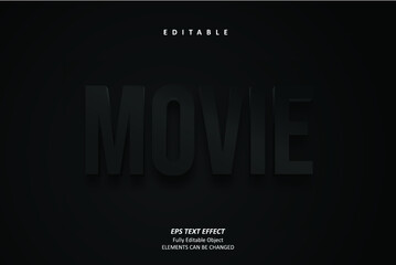 Movie Black Title Text Effect Editable Premium Vector