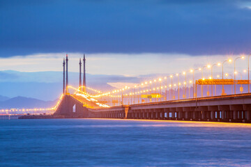 Penang Bridge Malaysia view during sunrise