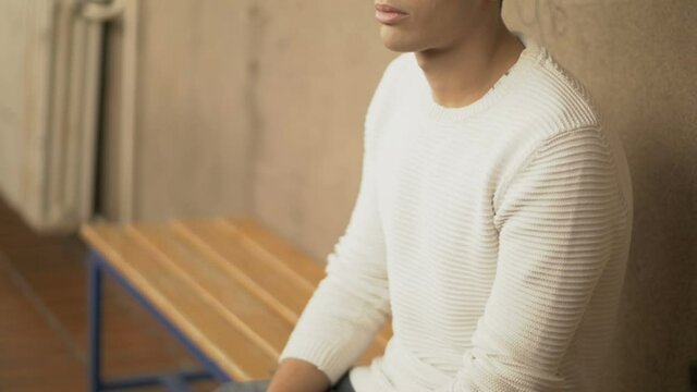 Portrait of broken hearted guy