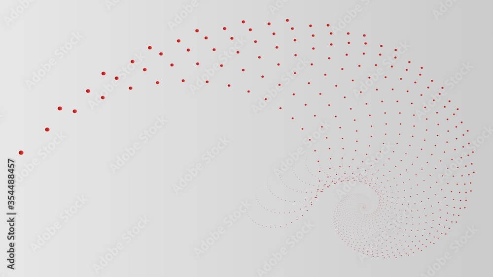 Poster 3d rendering of fractal dots isolated on a grey background